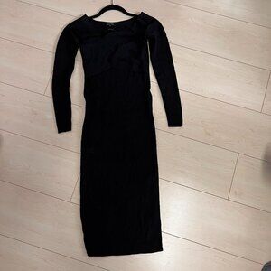 Massimo Dutti Black Bandage Bodycon Dress Size XS